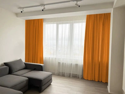 Комплект штор MANA микровелюр Diamond 150*260 см , две шторы. Цвет оранжевый (106).