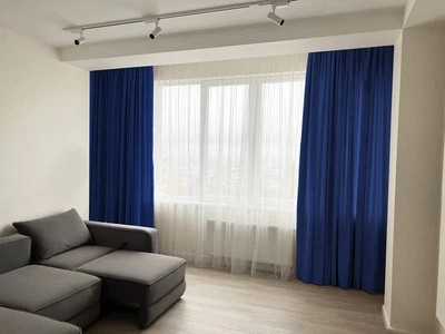 Комплект штор MANA микровелюр Diamond 150*270 см, две шторы. Цвет синий (355).