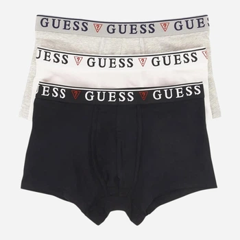 Набір трусів боксерів чоловічих бавовняних Guess 188718827 2XL 3 шт Сірий/Білий/Чорний (1159846863)