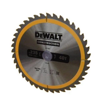 Диск пиляльний DeWALT, СONSTRUCTION, розмір 235 х 30 мм, кількість зубів 40, геометрія зубів ATB, кут заточування градусів 10,