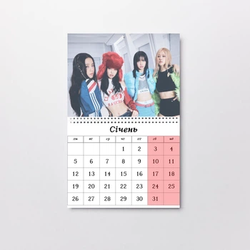 Календар на вініловому магніті Black Pink Блэк Пинк А4 (26877)