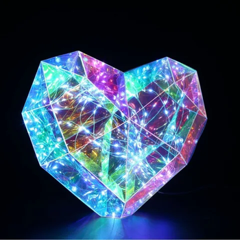 Ночник 3D "Сердце" 20 × 20 см с голографическим эффектом и Multi-подсветкой