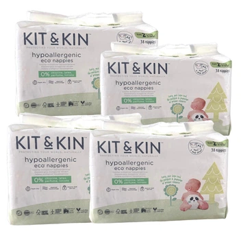 Екологічні біорозкладні підгузки Kit & Kin 2 розміру 4-8 кг, BOX 152 шт