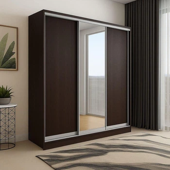 Шафа купе Mebel Star трьохдверна дзерколо 170*240*60 Венге магія