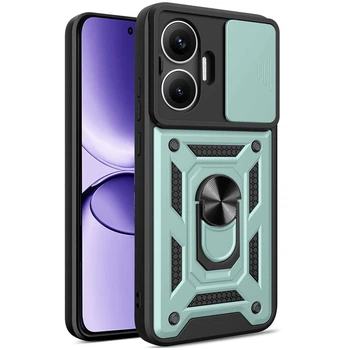 Чехол Fiji Camera Defence для Poco F7 бампер с защитой камеры и подставкой Green