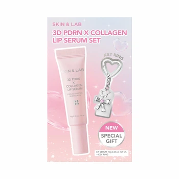 Сироватка для губ з PDRN та колагеном + брелок-тримач SKIN&LAB 3D PDRN × Collagen Lip Serum Set