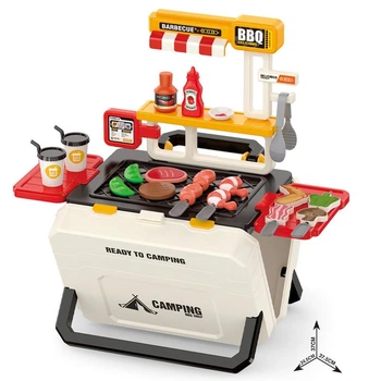 Игровой набор Гриль в раскладном чемодане продукты деньги, 668-157