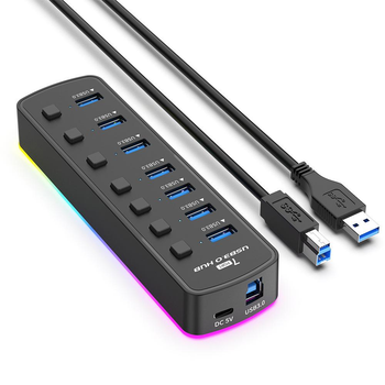 USB HUB 3.0 з додатковим живленням 5V3A, 7 USB портів