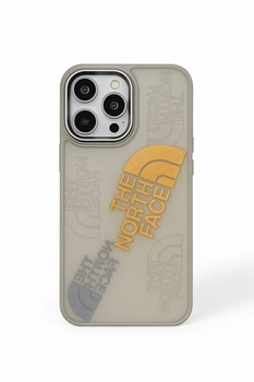 Чохол The North Face для iPhone 13 — сірий матовий із принтованим логотипом