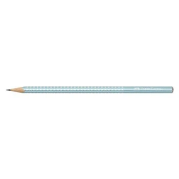 Олівець чорнографітний Faber-Castell Grip Sparkle, тригранний, корпус блакитний металік з блиском