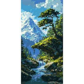 Картина по номерам Оригами Карпатский шепот гор, 40x80 см (LW5157)
