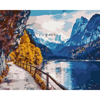 Картина по номерам Оригами Дорога у реки, 40x50 см (LW3039)