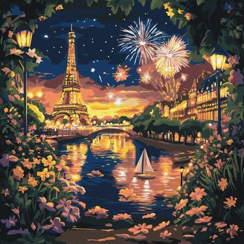 Картина за номерами Идейка Салюти Парижу, 40x40 см (KHO3669)
