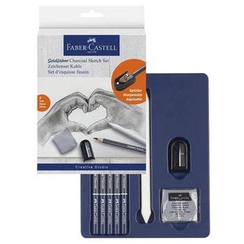 Набір олівців чорнографітних Faber-Castell "Goldfaber Charcoal Sketch Set" 8 предметів, картон