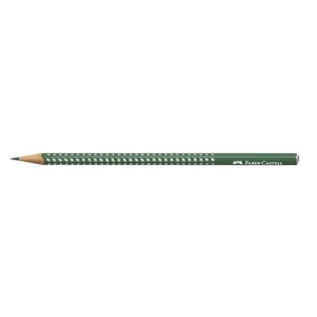Олівець чорнографітний Faber-Castell Grip Sparkle, тригранний, корпус темно-зелений з блиском