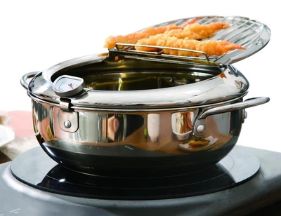 Каструля-фритюрниця Edenberg Tempura EB-1525 3.4 л з термометром та піддоном для сливу масла