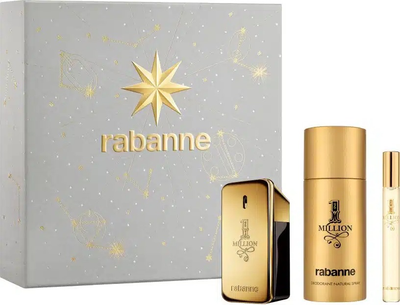 Zestaw męski Paco Rabanne 1 Million Woda toaletowa 50 ml + Dezodorant 150 ml + Miniaturka Woda toaletowa 10 ml (3349668656110)