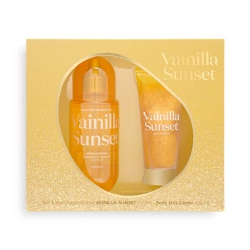 Парфумерний набір Deliplus VAINILLA SUNSET ( міст для волосся та тіла 250 мл + молочко для тіла з блиском 100 мл)