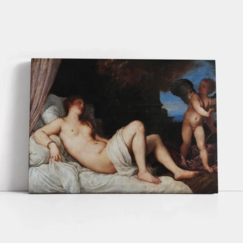 Інтер'єрна картина Даная, Тіціан, Titian, Danae, 29×42 см (id6979)