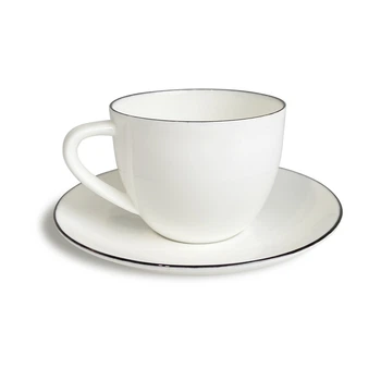 Чашка с блюдцем для капучино из костяного фарфора Asa Selection&nbsp;A Table Ligne Noire 250 мл 1929113