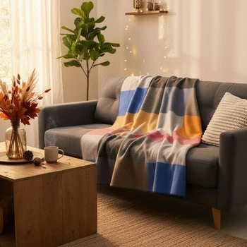 Плед покрывало Kassandra 150x200 см хлопковое TM IDEIA квадро