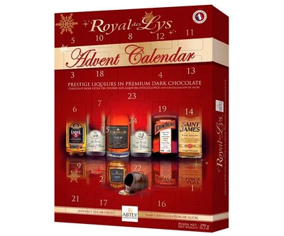 Адвент календар Abtey Royal Lays Advent Calendar Prestige liquers in premium dark Chocolate 290 г