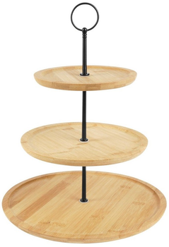 Підставка Excellent Houseware бамбукова 3-рівнева Коричнева 35 см (8721037069441)