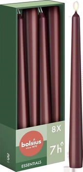 Конусная свеча Bolsius 245/24 бордо 8шт