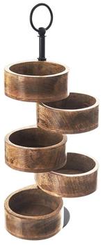 Patera Orion Mango drewniana 5-poziomowa Brązowa 44.5 cm (8592381188702)