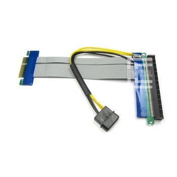 Райзер Ewell Riser Card PCI-E 4X-16X, Molex, шлейф 15 см (EW236)