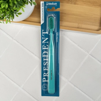 Зубная щетка PRESIDENT ORTHODONTIC средне-мягкая, 1 шт
