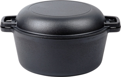 Набір каструль Vilde Cast Line 2 в 1 чавунний з кришкою Чорний 4.5 л / 1.6 л (5900670102347)