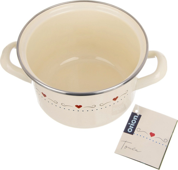 Каструля емальована Orion Tonca Кремова 1.4 л (8592381228378)