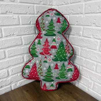 Подушка новогодняя Елка X-mas Multi Trees 45х60 см серая