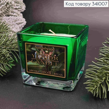 Аромасвеча в стакані Sandalwood, 70*70*70мм, 18год/горение YUNIOR CANDALE