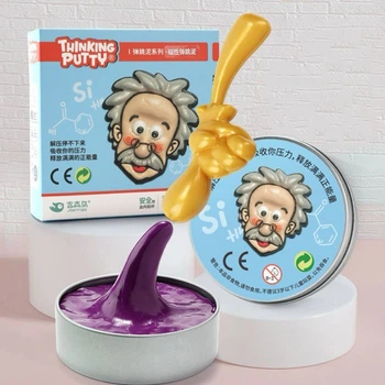 Магнітний Розумний Пластилін Thinking Putty Фіолетовий Ігровий Набір з Магнітом (01600)