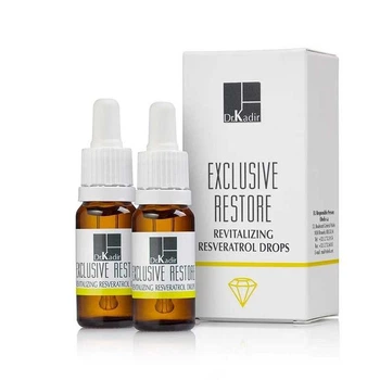 Відновлюючі краплі з ресвератролом для сяяння шкіри Exclusive Restore Revitalizing Resveratrol Drops Dr. Kadir, 2*10 мл