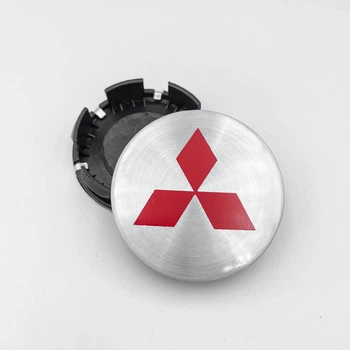 Колпачки (заглушки) в диски MITSUBISHI (Митцубиси) 58 мм Серый Красный лого CountryMan