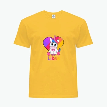 Дитяча футболка Лайк Єдиноріг (Likee Unicorn) (25186-1594) 122-128 см Бавовна Жовтий