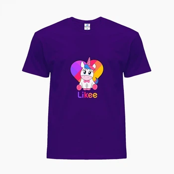 Дитяча футболка Лайк Єдиноріг (Likee Unicorn) (25186-1594) 134-140 см Бавовна Фіолетовий