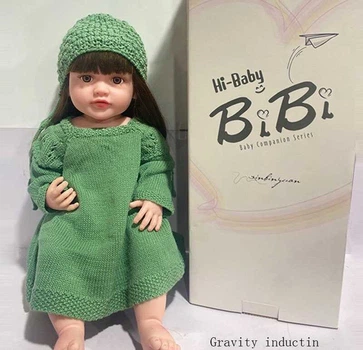 Кукла XBY 6601 звуки, висота 52 см, гумова, пляшечка, памперс, соска, шапочка, носки, коробці
