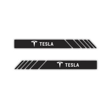 Наклейка на зеркала автомобиля Tesla полосы (черная пара) 195*20мм