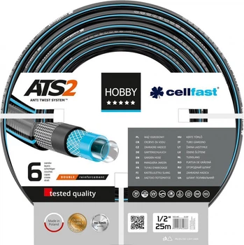 Садовый шланг Cellfast Hobby ATS2 3/4" 19 мм шестислойный армированный ПВХ‑шланг 25 м с