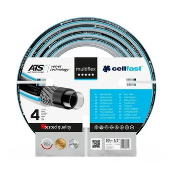Садовий шланг Cellfast Multiflex ATSV 1/2" (12 мм) 4‑шаровий еластичний ПВХ‑шланг 50 м
