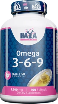 Жирні кислоти Haya Labs Omega 3-6-9 1200 mg 100 софт гель капсул (854822007477)