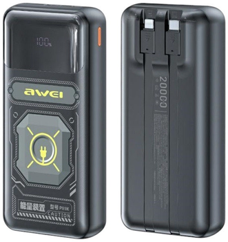 Powerbank Awei P99K 20000mAh 22.5W USB-C/Lightning Black (6954284018005)