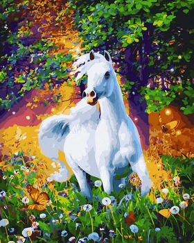 Картина по номерам Белая Лошадь 40х50 см Холст на подрамнике Rainbow Art GX45810