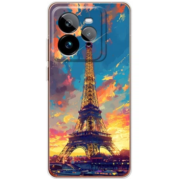 Силиконовый Чехол с Картинкой для Realme GT 7T Принт (Париж, Эйфелева Башня) (65747-ysm038)