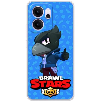 Силиконовый Чехол с Картинкой для OPPO Reno 14 F Принт (Бравл Старс Ворон, Brawl Stars Crow) (67919-ysm016)