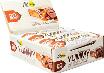 Енергетичні батончики Fit Win Yummy 12x55 г шоколад і карамель